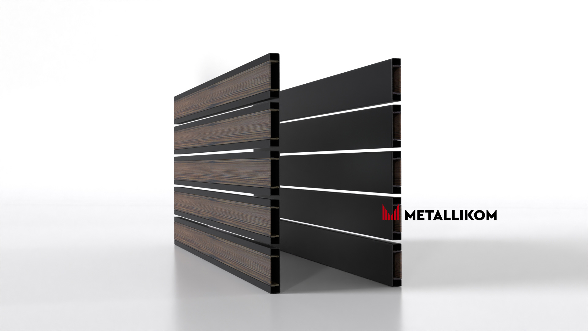 Планкен для забора Printec под дерево 120 mm RAL 9005 – покрытие полиэстер, толщина 0,45 мм